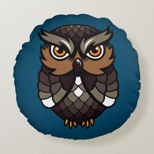 Owl Round Cushion (Front)