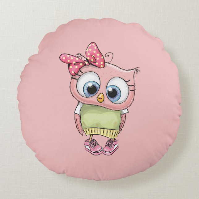 Owl Round Pillow (Front)