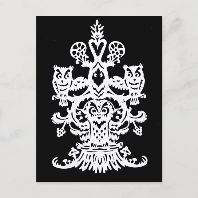 Owl`s hollow black postcard (Front)