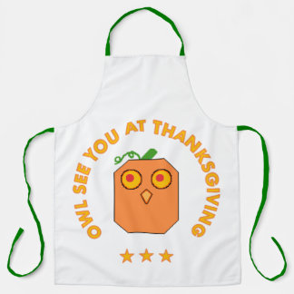 Owl See You at Thanksgiving Apron