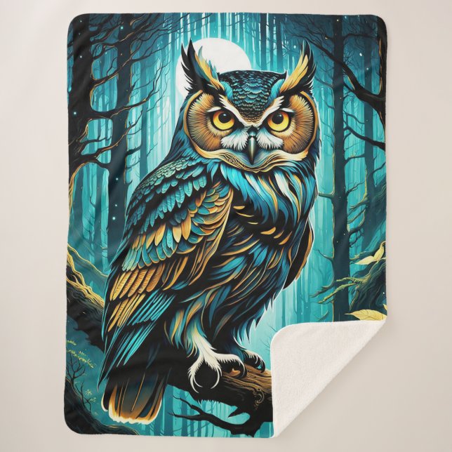 Owl Sherpa Blanket (Front)