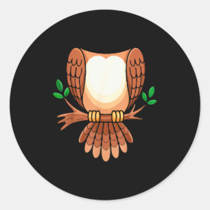 Owl Shirt Adult Men Women Kids Owl Costume  Classic Round Sticker
