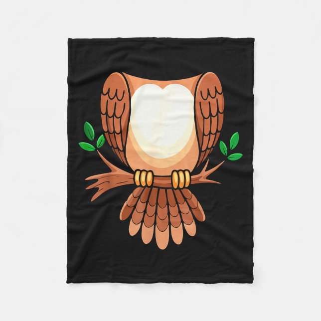 Owl Shirt Adult Men Women Kids Owl Costume  Fleece Blanket (Front)