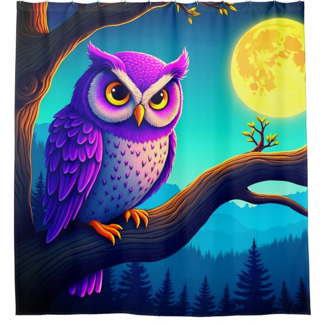 Owl Shower Curtain (Front)