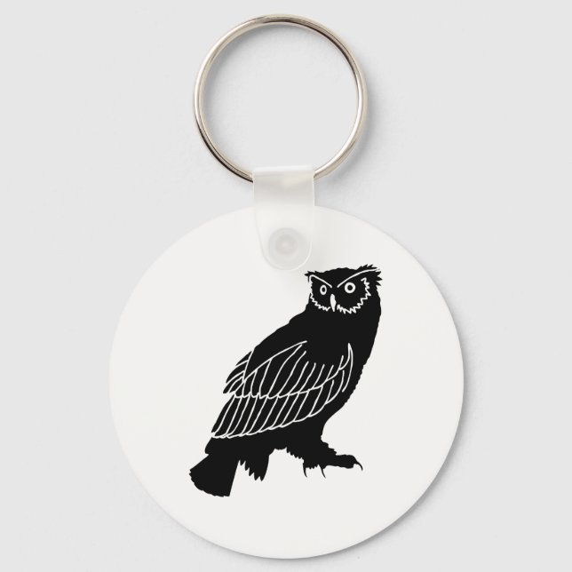Owl Silhouette Key Ring (Front)