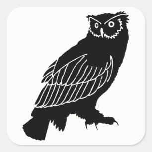 Owl Silhouette Square Sticker