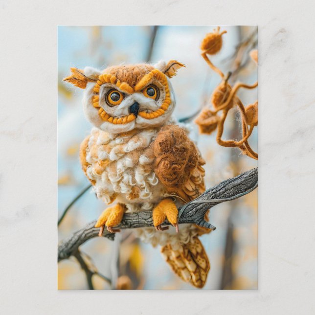 Owl Sitting on a Branch Postcard (Front)