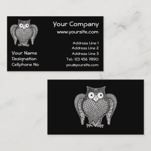 Owl Sketch Cartoon Business Card