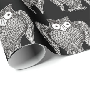 Owl Sketch Pattern Wrapping Paper