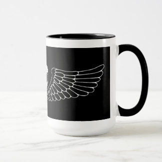 owl skull with wings mug