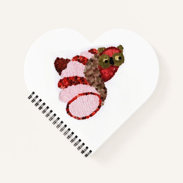 Owl Spiral Bound Heart Notebook (Front)