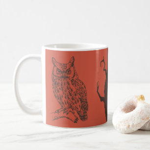 Owl & Spooky Tree Illustration Mug