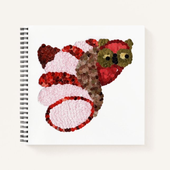 Owl Square Spiral Notebook (Front)
