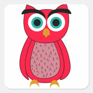 Owl square sticker
