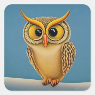 Owl Square Sticker