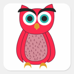 Owl square sticker