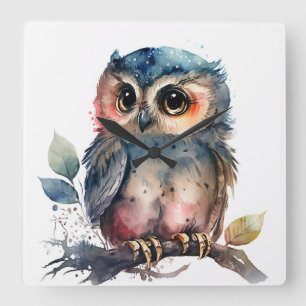 "Owl" Square Wall Clock