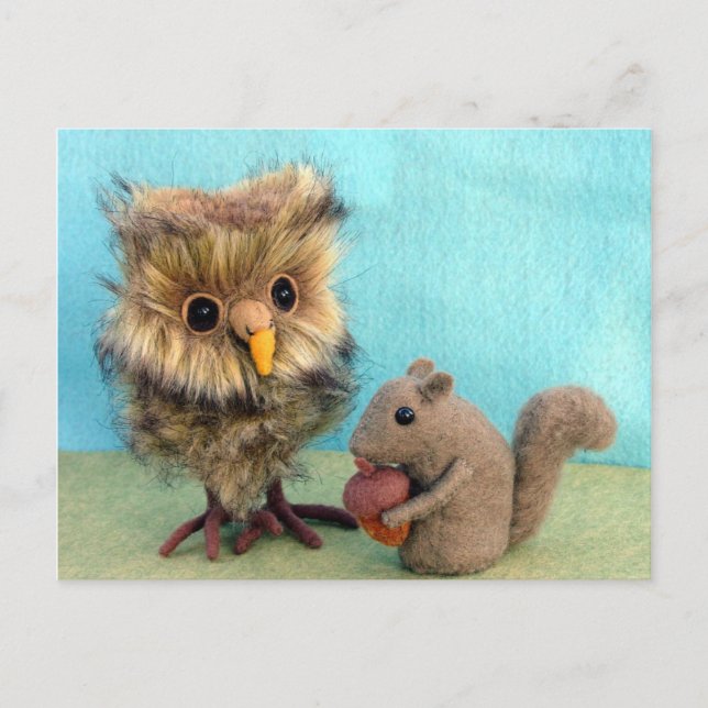 Owl & Squirrel Postcard (Front)