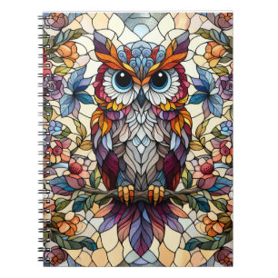 Owl Stained Glass Inspired Notebook