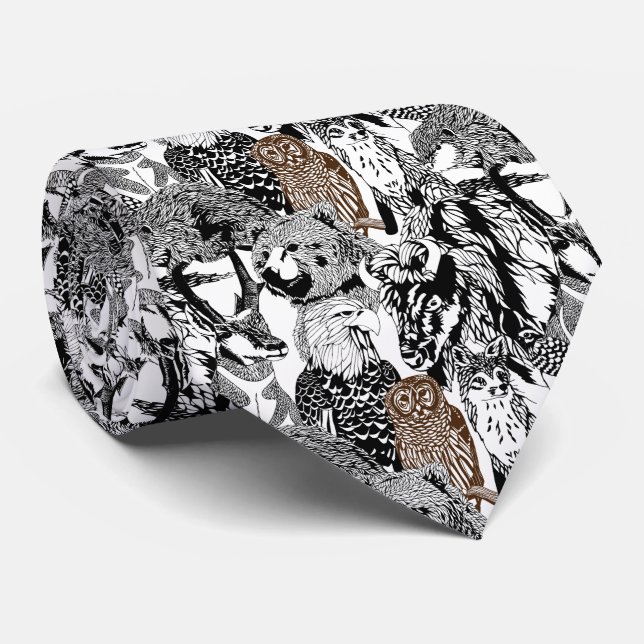 Owl Stand-out Tie (Rolled)