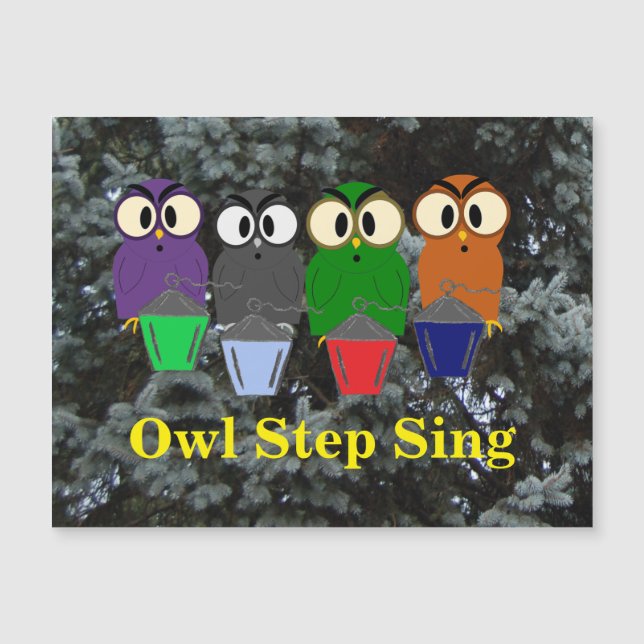 Owl Step Sing Bryn Mawr Lanterns Magnetic Card (Front)