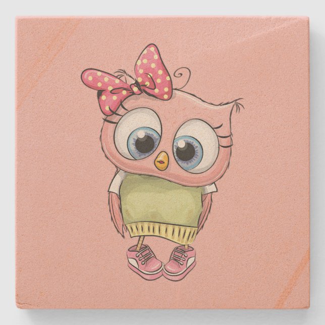 Owl Stone Coaster (Front)
