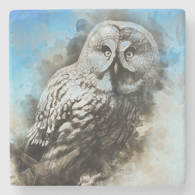 Owl Stone Coaster (Front)