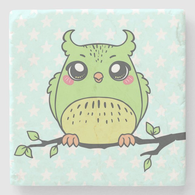 Owl Stone Coaster (Front)