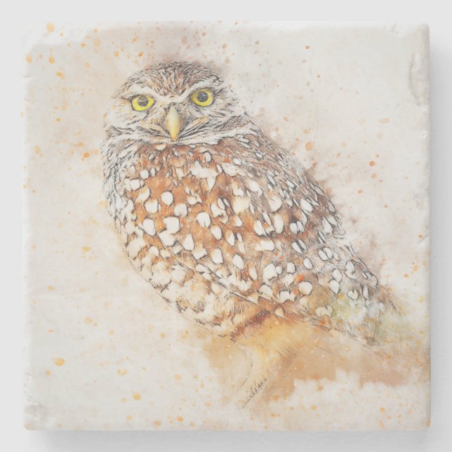 Owl Stone Coaster (Front)