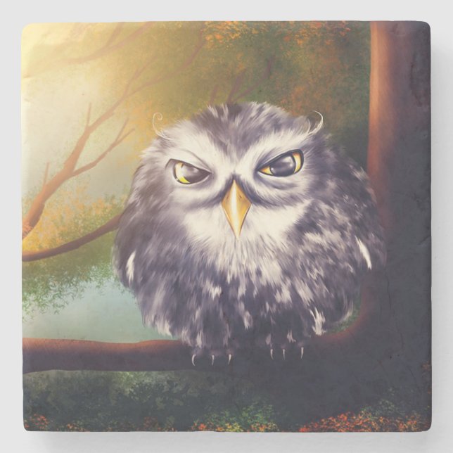 Owl Stone Coaster (Front)