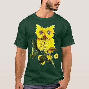 Owl Sunflower Cute Elephant Love Sunflower  T-Shirt