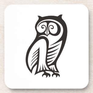 Owl Symbol Black Coaster