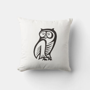 Owl Symbol Black Cushion