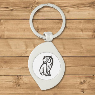 Owl Symbol Black Key Ring