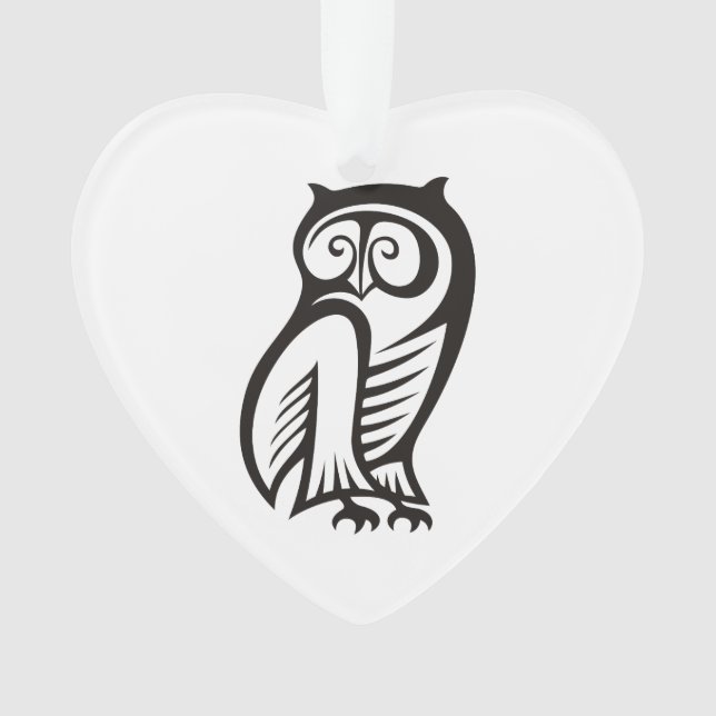 Owl Symbol Black Ornament (Front)