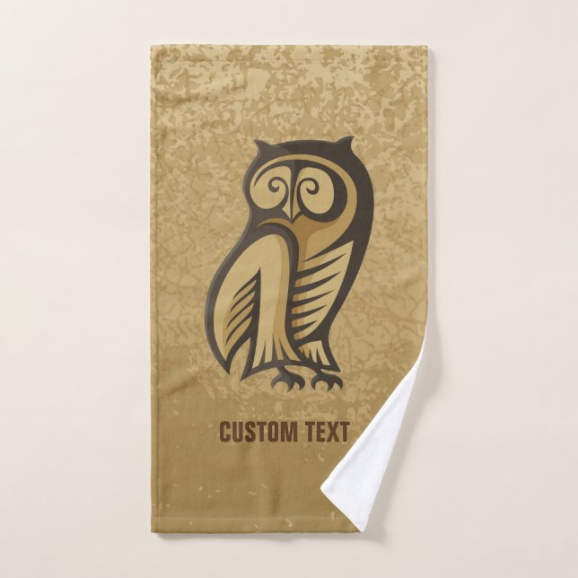 Owl Symbol Colour Bath Towel Set (Hand Towel)