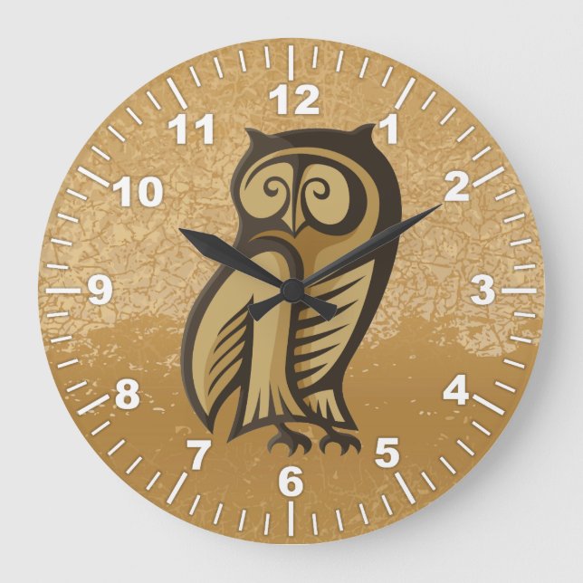 Owl Symbol Colour Large Clock (Front)