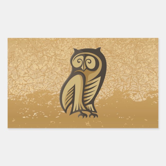 Owl Symbol Colour Rectangular Sticker (Front)