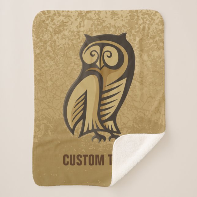 Owl Symbol Colour Sherpa Blanket (Front)