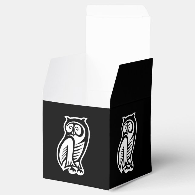 Owl Symbol White Favour Box (Opened)