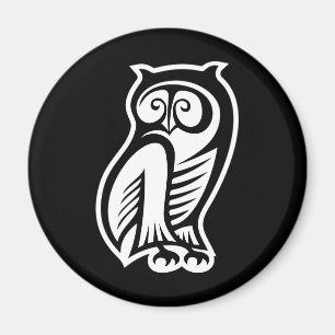 Owl Symbol White Magnet
