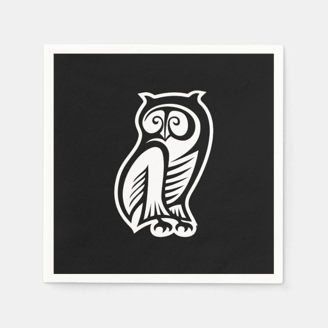 Owl Symbol White Napkin (Front)