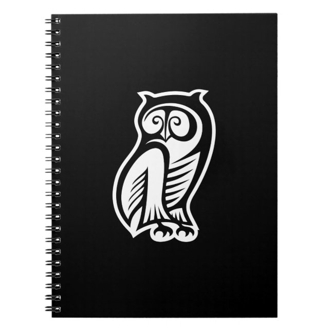 Owl Symbol White Notebook (Front)