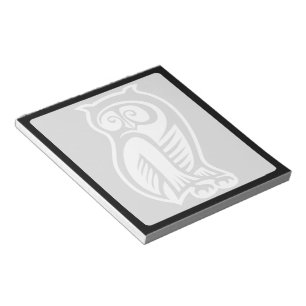 Owl Symbol White Notepad