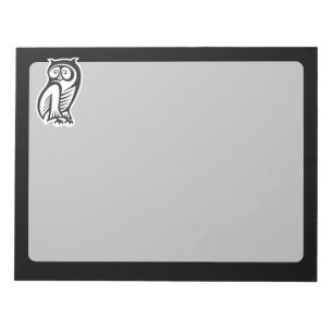 Owl Symbol White Notepad