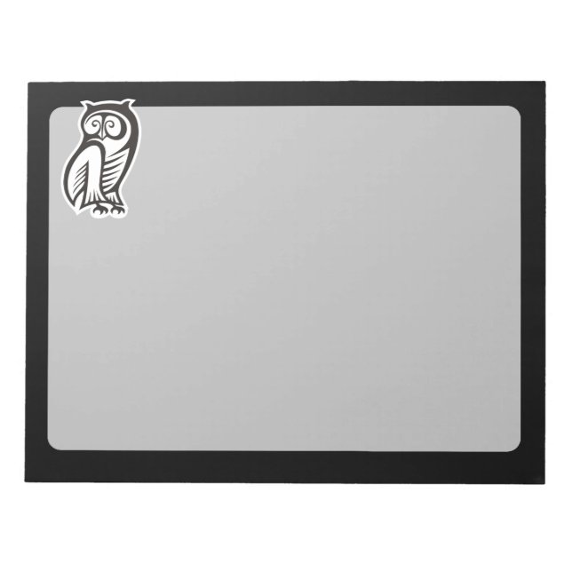 Owl Symbol White Notepad (Front)