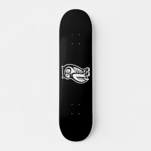 Owl Symbol White Skateboard
