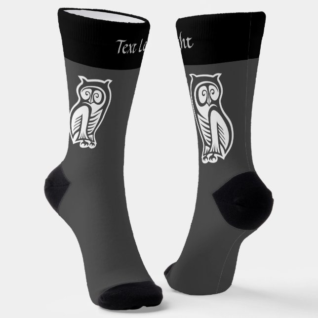Owl Symbol White Socks (Angled)