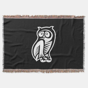 Owl Symbol White Throw Blanket