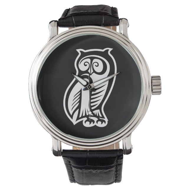 Owl Symbol White Watch (Front)